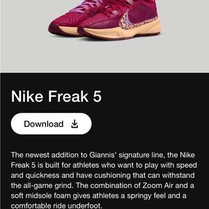 Nike Freak 5 Burgundy and Beige Sneakers